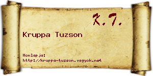 Kruppa Tuzson névjegykártya